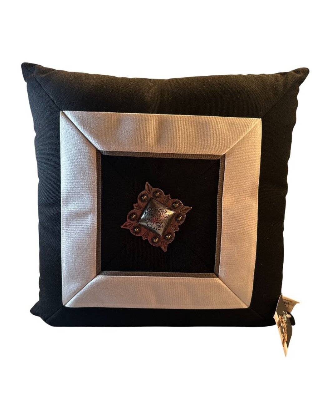 Elaine Smith Decorative Pillow Embellished Diamond Square Outdoor Pet Friendly